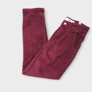 Womens Hollister Ultra High Rise Maroon Corduroy Pants Size 0 W24